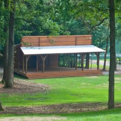 Outdoor stage during summer at IH Clubhouse.