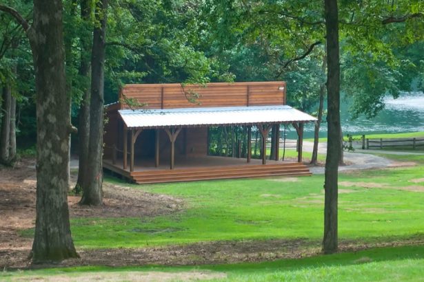 Outdoor stage during summer at IH Clubhouse.