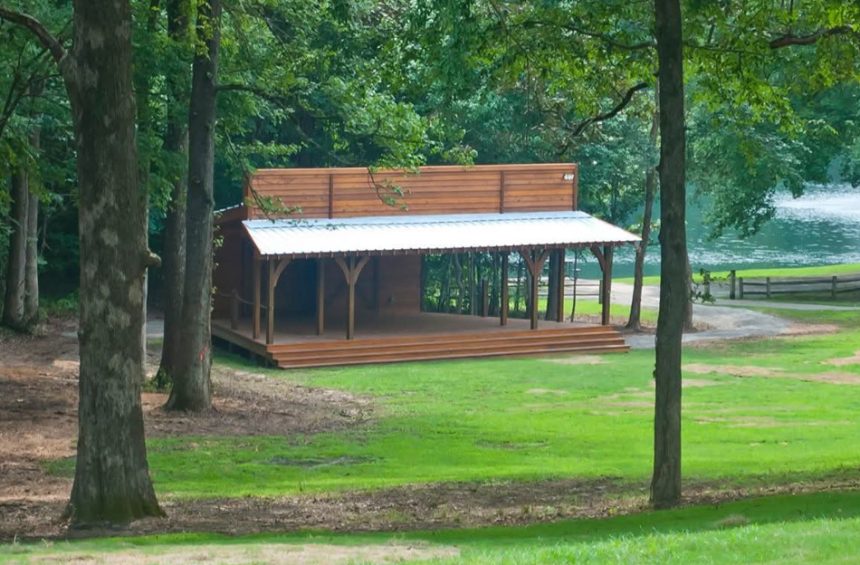 Outdoor stage during summer at IH Clubhouse.