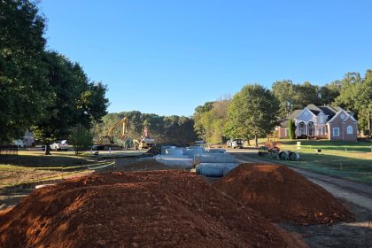 Construction work being performed on New Canada Road