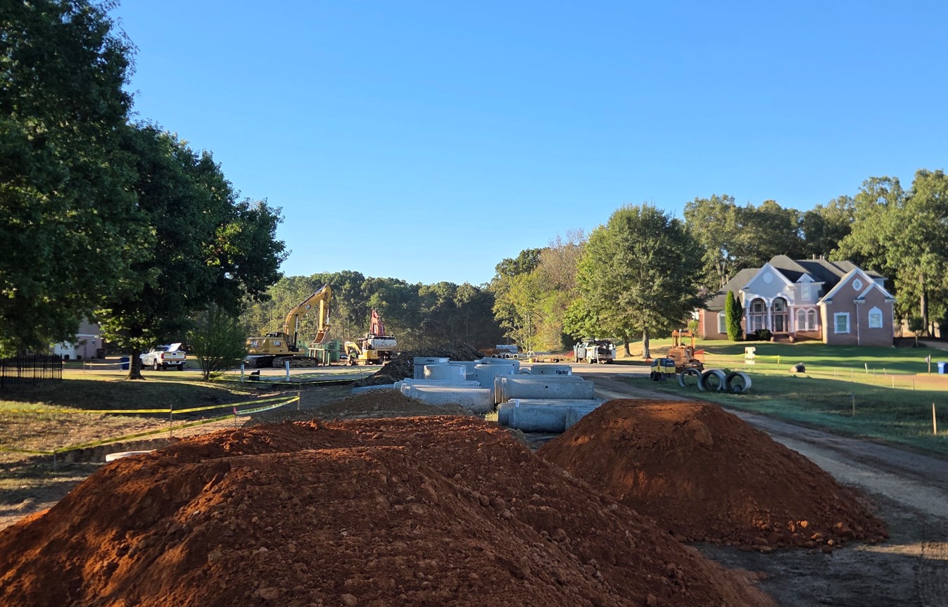 Construction work being performed on New Canada Road