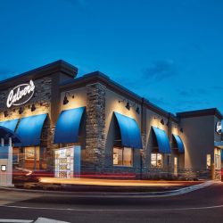 A Culver's location at night.