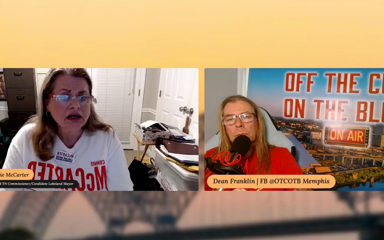 Screenshot of Connie and Dale speaking to each other on the podcast.